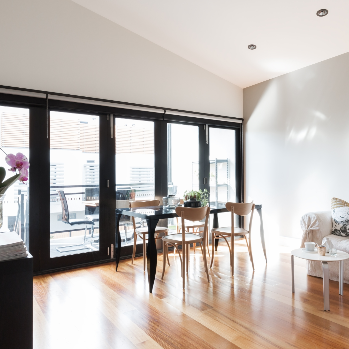 black bi folding doors