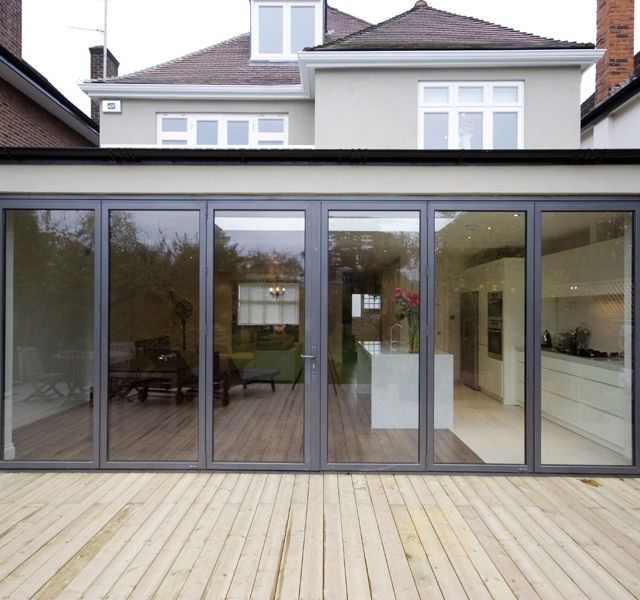 image of 6 leaf grey bi folding doors